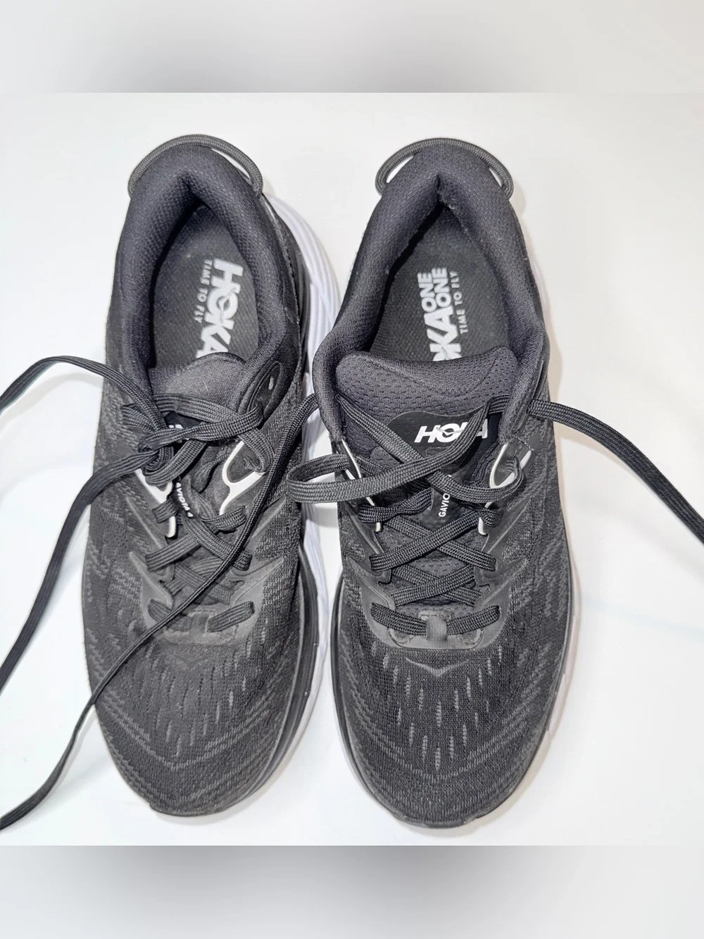 Hoka Black and White Men's Athletic Running Shoes